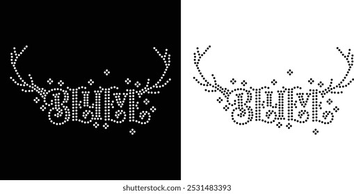 Vector de la fuente del rhinestone Diseño de la flor Diseño del Vector del elemento del rhinestone para la ilustración de la decoración del cuello del cuello con los rhinestones en forma de un collar. 