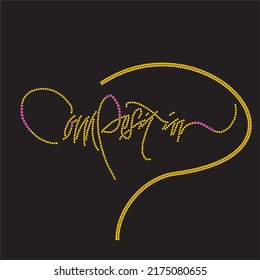 Rhinestone heat transfer prints designed for textile clothing fashion.Beatiful words rhinestone design.