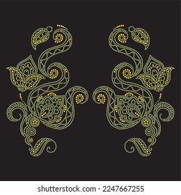 Rhinestone heat transfer prints designed for textile clothing fashion.Beatiful floral rhinestone design.