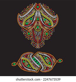 Rhinestone heat transfer prints designed for textile clothing fashion.Beatiful ethnic rhinestone design.