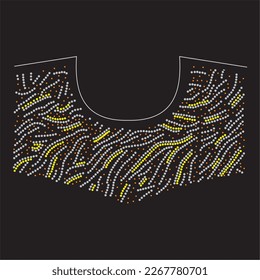 Impresiones de transferencia de calor de rocas diseñadas para la moda de ropa textil.Diseño de rocas de collar de bellas características.