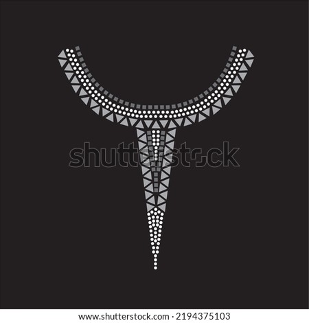 Rhinestone heat transfer prints designed for textile clothing fashion.Beatiful necklace rhinestone design.