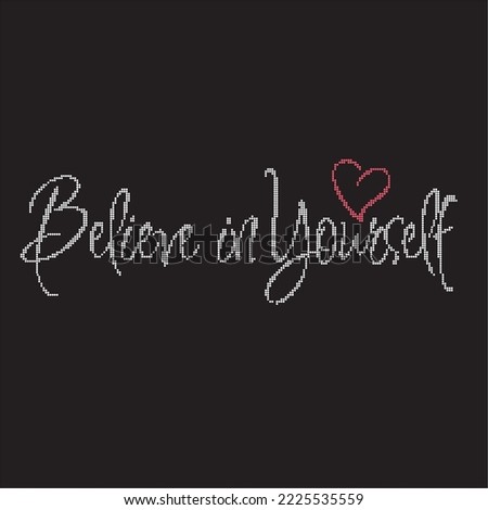 Rhinestone heat transfer prints designed for textile clothing fashion.Beatiful words rhinestone design.