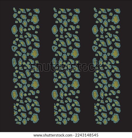 Rhinestone heat transfer prints designed for textile clothing fashion.Beatiful leopard pattern rhinestone design.