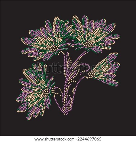 Rhinestone heat transfer prints designed for textile clothing fashion.Beatiful floral rhinestone design.