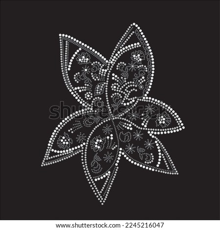 Rhinestone heat transfer prints designed for textile clothing fashion.Beatiful floral rhinestone design.