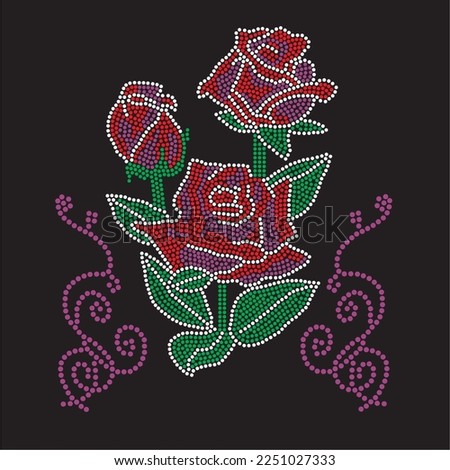 Rhinestone heat transfer prints designed for textile clothing fashion.Beatiful floral rhinestone design.