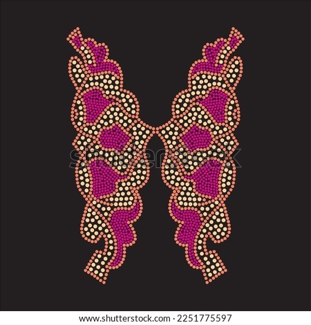 Rhinestone heat transfer prints designed for textile clothing fashion.Beatiful wing rhinestone design.