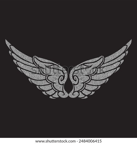 Rhinestone heat transfer prints designed for textile clothing fashion.Beatiful wings rhinestone design.
