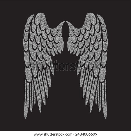 Rhinestone heat transfer prints designed for textile clothing fashion.Beatiful wings rhinestone design.