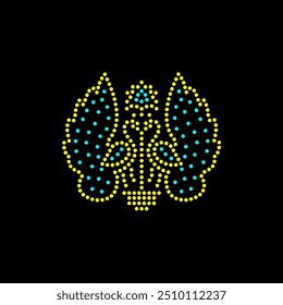 Rhinestone hotfix transfer, beautiful peacock t-shirt design branch for laser cutting, 2.2 mm hole size 6 ss.