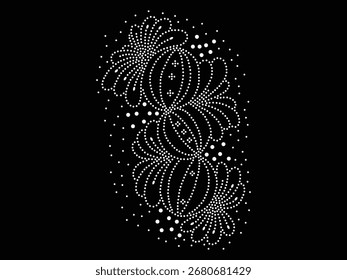 
Rhinestone hotfix transfer design.Abstract crystal, beautiful glitter appliqué rhinestone motif vector design, Unique modern rhinestone flower vector design.