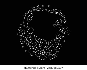 
Rhinestone hotfix transfer design.Abstract crystal, beautiful glitter appliqué rhinestone motif vector design, Unique modern rhinestone flower vector design.