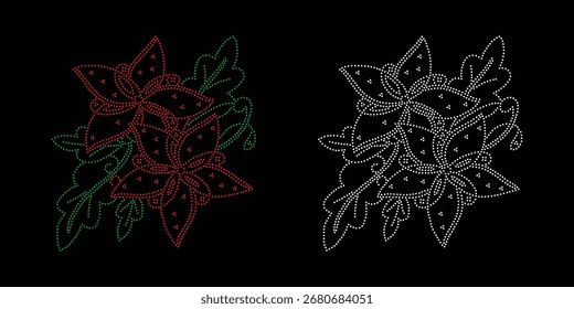 
Strass Hotfix Transfer Design.Abstrakter Kristall, schöne Glitter Applikation Strass Motiv Vektor Design, Einzigartiges modernes Strass Blume Vektor Design.