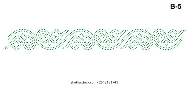 Rhinestone hotfix transfer seamless border design, abstract curly design, perfect for ladies' suits, sarees, and other clothing material, 2.2 mm or 6 ss stone hole size