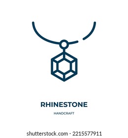 Icono de Rhinestone. Ilustración vectorial lineal de la colección artesanal. Esquema del vector de icono de rhinestone. Símbolo de línea delgada para uso en aplicaciones web y móviles, logotipo, medios impresos.