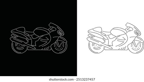 Rhinestone modern sport motorcycle vector Design. rhinestone modern element vector design for Illustration of collar neck decoration with rhinestones in the form of a necklace