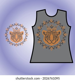 Rhinestone tiger for fashion design T-shirt