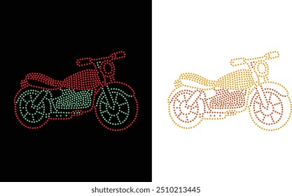 Rhinestone Unique Modern Motorcycle Vector Transfer Design, Rhinestone Design, Rhinestone Pattern Design, Rhinestone Design for T-shirt, RhinestTemplate Royalty-Free Images