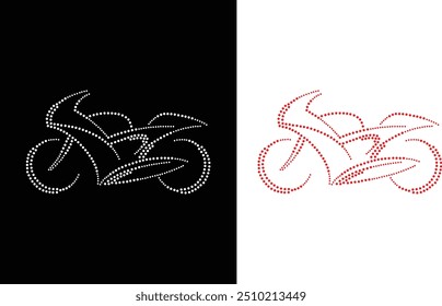 Rhinestone Unique Modern Motorcycle Vector Transfer Design, Rhinestone Design, Rhinestone Pattern Design, Rhinestone Design for T-shirt, RhinestTemplate Royalty-Free Images