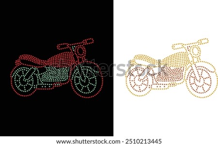 Rhinestone Unique Modern Motorcycle Vector Transfer Design, Rhinestone Design, Rhinestone Pattern Design, Rhinestone Design for T-shirt, RhinestTemplate Royalty-Free Images