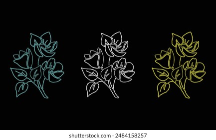 Diseño de Vector de diamantes de imitación. diseño de Vector de elefante de diamantes de imitación para ilustración de decoración de cuello de cuello con diamantes de imitación en forma de collar. Diamantes de imitación de transferencia de flores. 