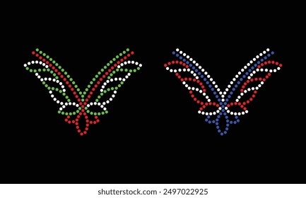 Rhinestone vector Design. rhinestone elephant vector design for Illustration of collar neck decoration with rhinestones in the form of a necklace. Flower  Transfer  Rhinestone. 