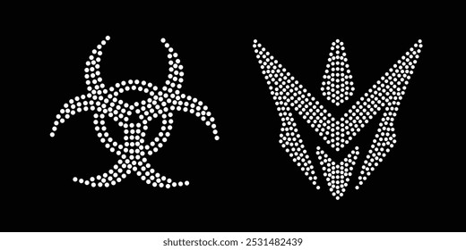 Rhinestone vector Flower Design. Rhinestone element vector design for Illustration of collar neck decoration with rhinestones in the form of a necklace. 
