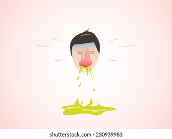 Rhinitis & cold business man