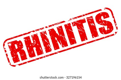 RHINITIS red stamp text on white
