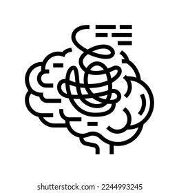eclosión del vector del icono de línea humana del cerebro. rayar la señal humana del cerebro. símbolo de contorno aislado ilustración negra
