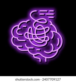 hink cerebro, vector de signos de neón humano. rayar la señal humana del cerebro. ilustración de símbolo aislado