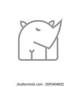 Rhino abstract line vector logo or icon template, sign or symbol.
