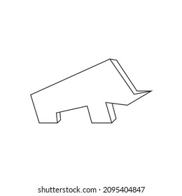 Rhino abstract line vector logo or icon template, sign or symbol.