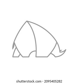 Rhino abstract line vector logo or icon template, sign or symbol.