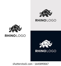 rhino abstract logo design vector icon