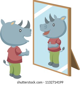 Rhino admiring himself