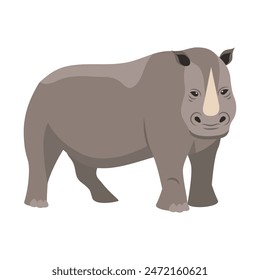 rhino african animal standing cartoon