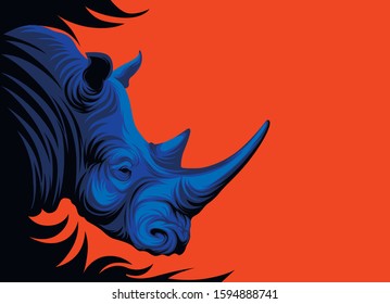 

rhino african blue in vector