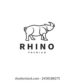 Rhino animal geometric logo design illustration