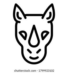 Rhino animal icon. Outline rhino animal vector icon for web design isolated on white background