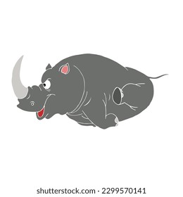 Rhino animal illustration. Vector image