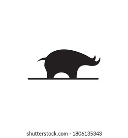 Rhino animal logo design vector template