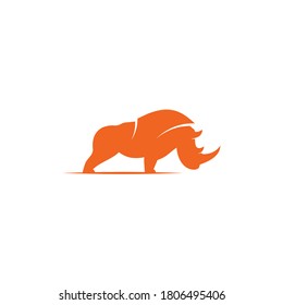 Rhino animal logo design vector template