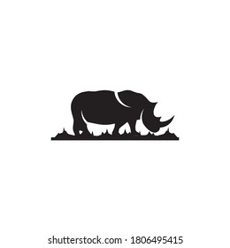 Rhino animal logo design vector template