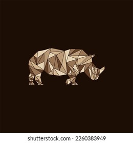 diseño creativo del polígono de bestia animal rinoceronte
