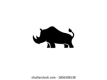 rhino animal vector logo design