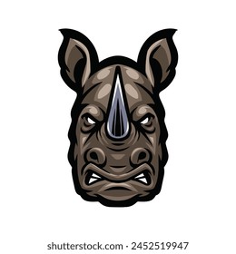 rhino animal wild wildlife beast brand icon logo illustration club design esports evil game vector vintage retro classic