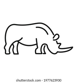 Rhino baby icon. Outline rhino baby vector icon for web design isolated on white background