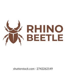 rhino beetle flat minimalist logo design